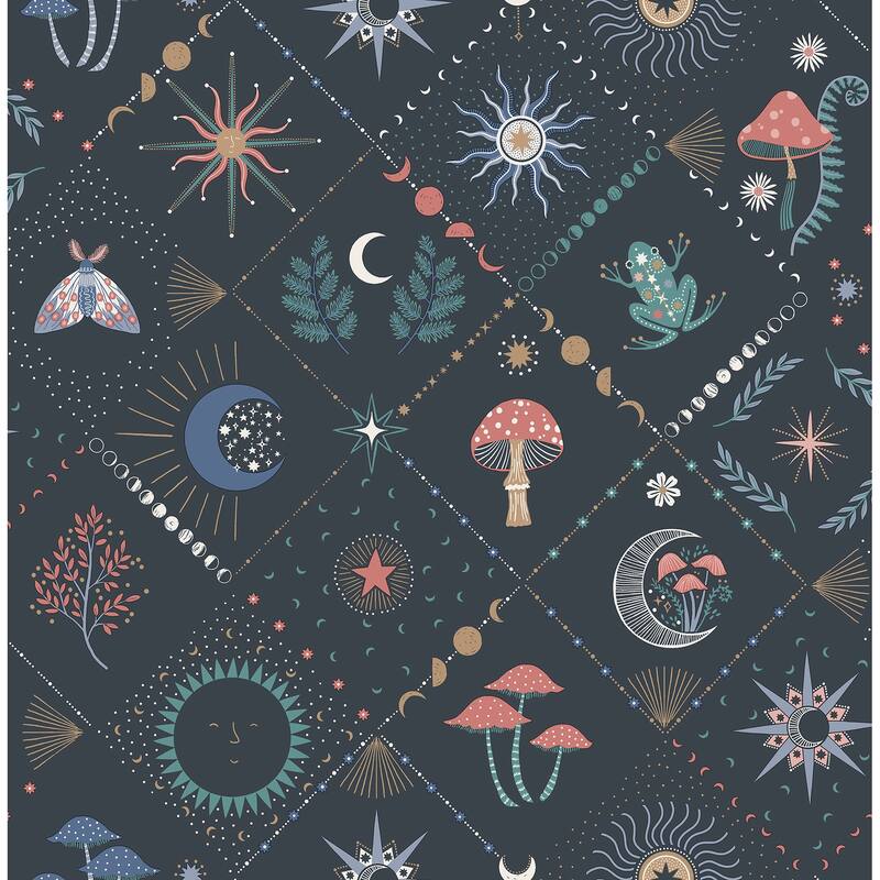 Fine Decor Elmira Black Mystical Wallpaper - N/A