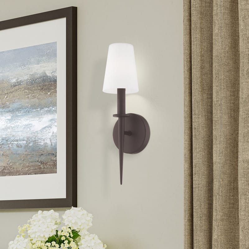 Livex Lighting 1-Light Bronze Wall Sconce, 41692-07 - 4.25" W X 14.5" H X 3.95" EXT