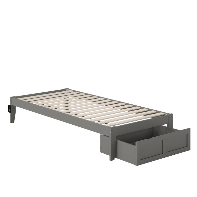 AFI Colorado Platform Bed with Foot Drawer and Charging Station