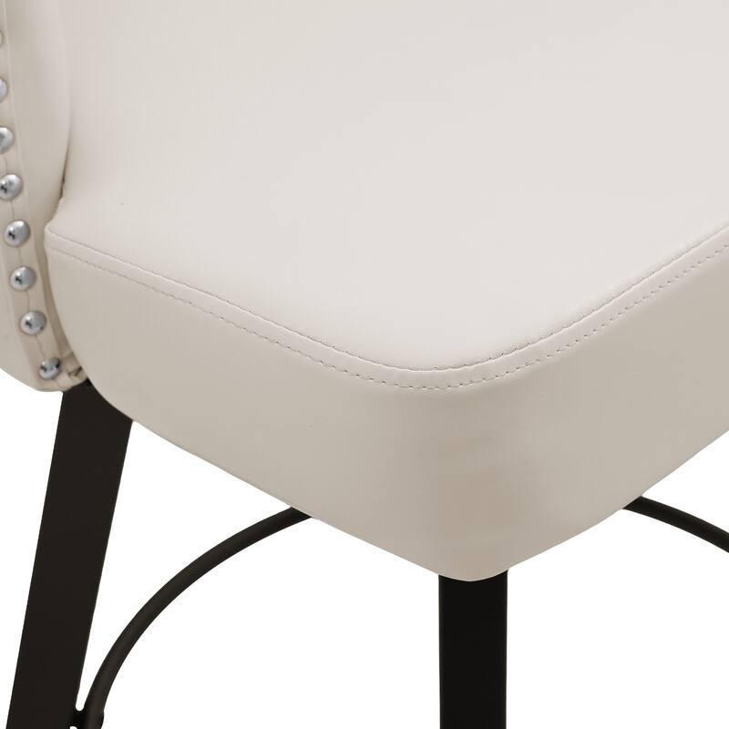LUE BONA 26" Swivel Counter Height Swivel Bar Stools Set of 4 Upholstered Counter Stools - 26" H