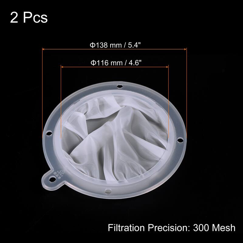 2Pcs 5.4" O.D. 300 Mesh Food Filter Strainer Fine Mesh Filters Strainers White - White
