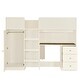 preview thumbnail 9 of 16, Full Size Wood Loft Bed with Built-in Wardrobe, Desk, Storage Shelves and Drawers, Beige