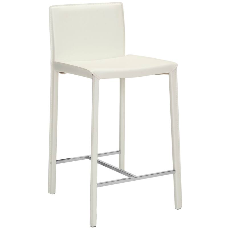 SAFAVIEH Jeraldine Mid-Century 26-inch Ave White Counter Stool (Set of 2) - 18.3" x 19.7" x 35.4" - 18Wx20Dx35H