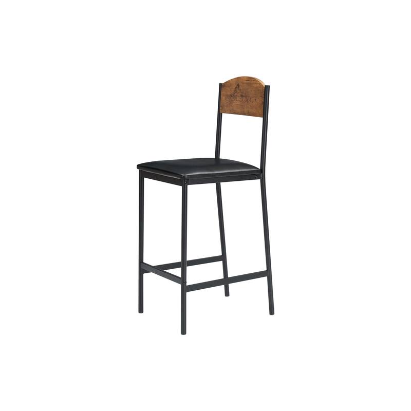 Bar Table Set of 2 with Footrest, Kitchen Dining Table with 2 Upholstered Chairs