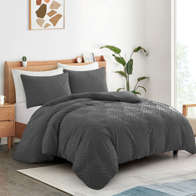 Clipped Jacquard Geometric Duvet Cover & Pillowcase Set