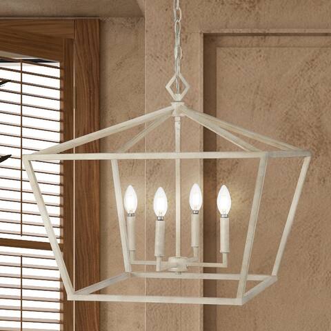 Floyd 4-Light Adjustable Iron Rustic Glam LED Pendant, by JONATHAN Y