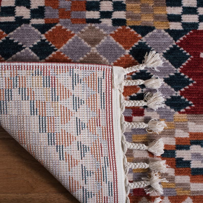 SAFAVIEH Farmhouse Avine Boho Tribal Polyester Rug