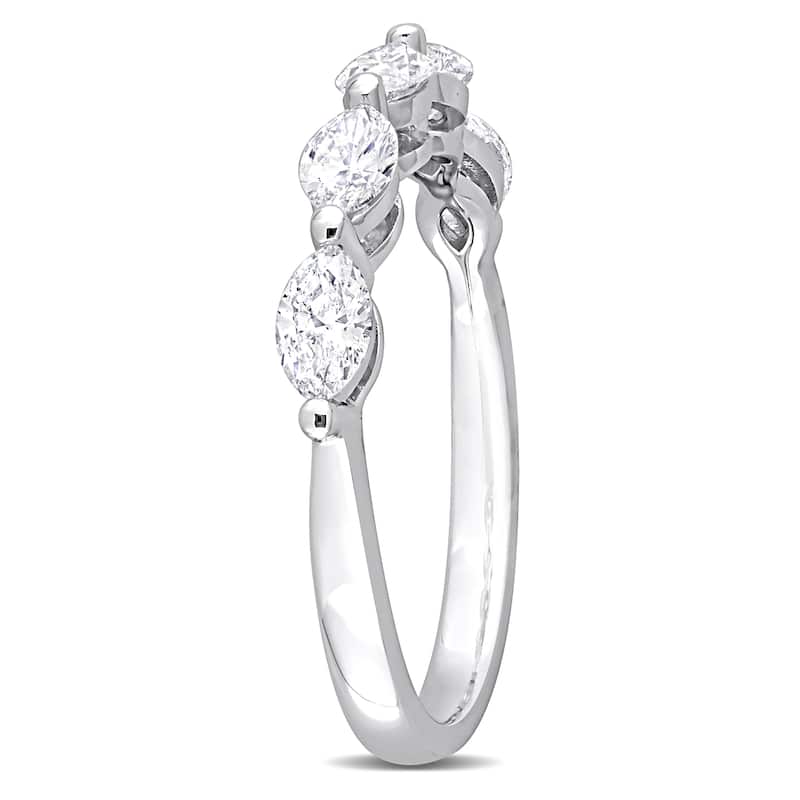 Miadora 3/4ct TDW Marquise-Cut Diamond Anniversary Ring in 14k White Gold