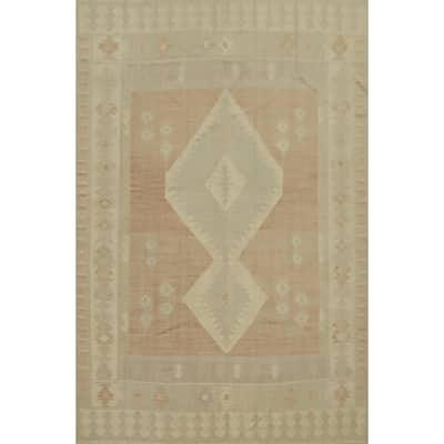 Hand Woven Oriental 100% Wool Carpet Southwestern Tribal Oranges & Rust Kilim Area Rug - 11' 9'' X 9' 0''