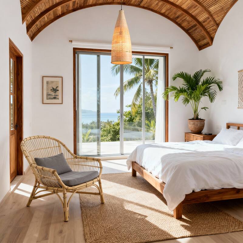 9" Bohemian Natural Bamboo Bottle-Shaped Handmade Adjustable Chandelier Pendant Light