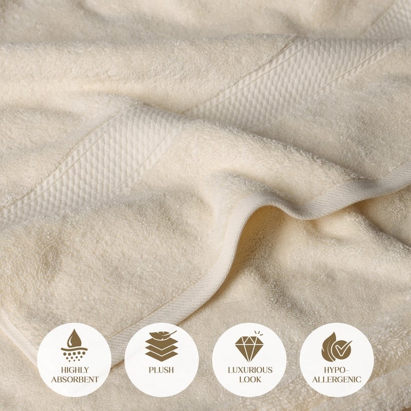 Superior Egyptian Cotton 6 Piece Towel Set Ultra Plush & Absorbent Bath, Hand & Face Towels, Heavyweight Spa Quality