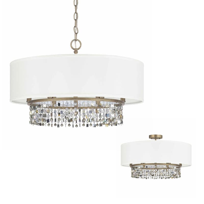 Harper 6-light Brushed Gold Pendant/ Semi-Flush Mount - Brushed Gold