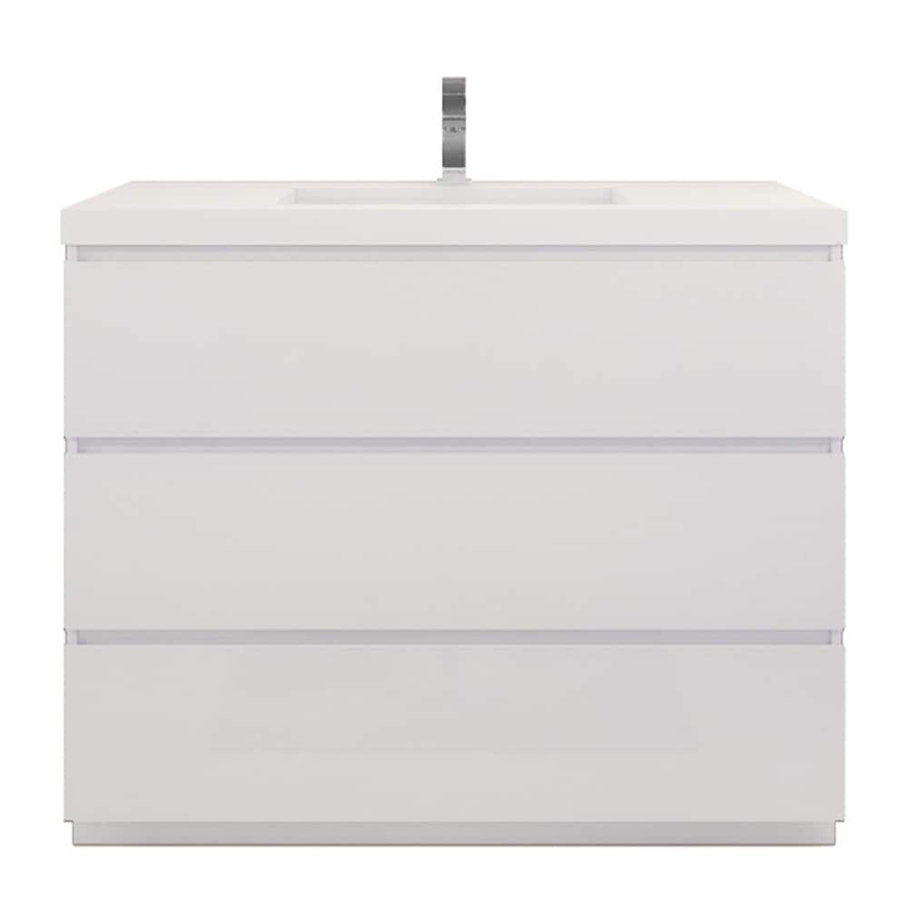 Aron 42'' Freestanding Vanity with Reinforced Acrylic Sink