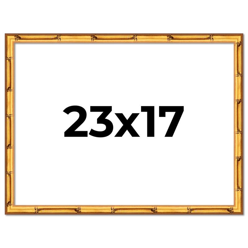 23x17 Frame Gold Bamboo Solid Wood Picture Frame | 1 Inch Moulding