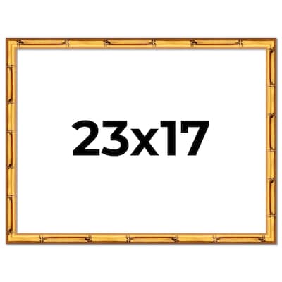 23x17 Frame Gold Bamboo Solid Wood Picture Frame | 1 Inch Moulding