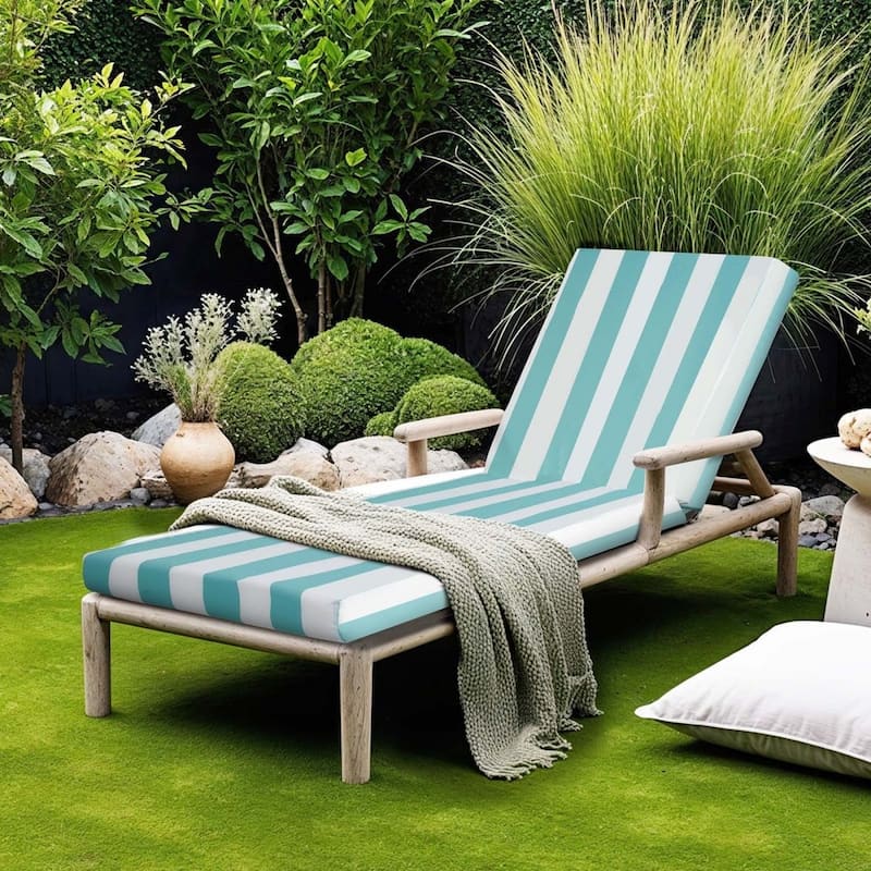 Set of 2 Outdoor Chaise Lounge Chair Cushions with Thick Foam Support Water and Fade Resistant - 80” x 26” x 3.85”