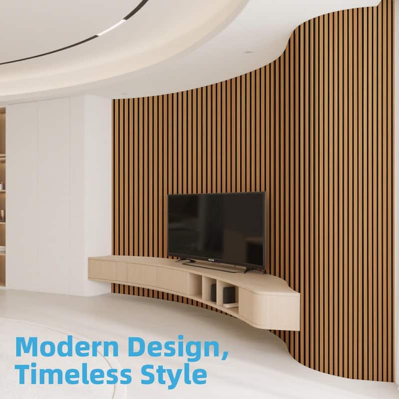 Art3d Flex Acoustic 3D Wall Panel 95.3"x23.8" Teak