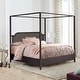 preview thumbnail 2 of 25, Hillsdale Furniture Melanie Wood and Metal Canopy Bed, Oiled Bronze