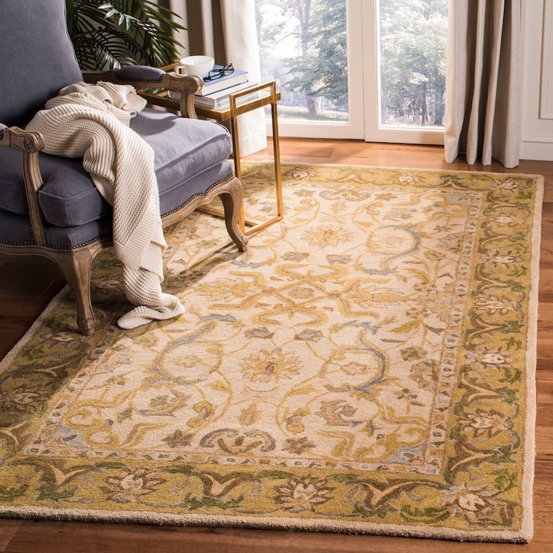 SAFAVIEH Handmade Anatolia Nuala Traditional Oriental Hand-spun Wool Rug - 5' x 8' - Ivory/Brown