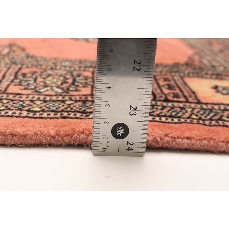 ECARPETGALLERY Hand-knotted Finest Peshawar Bokhara Salmon Wool Rug - 2'7 x 10'3