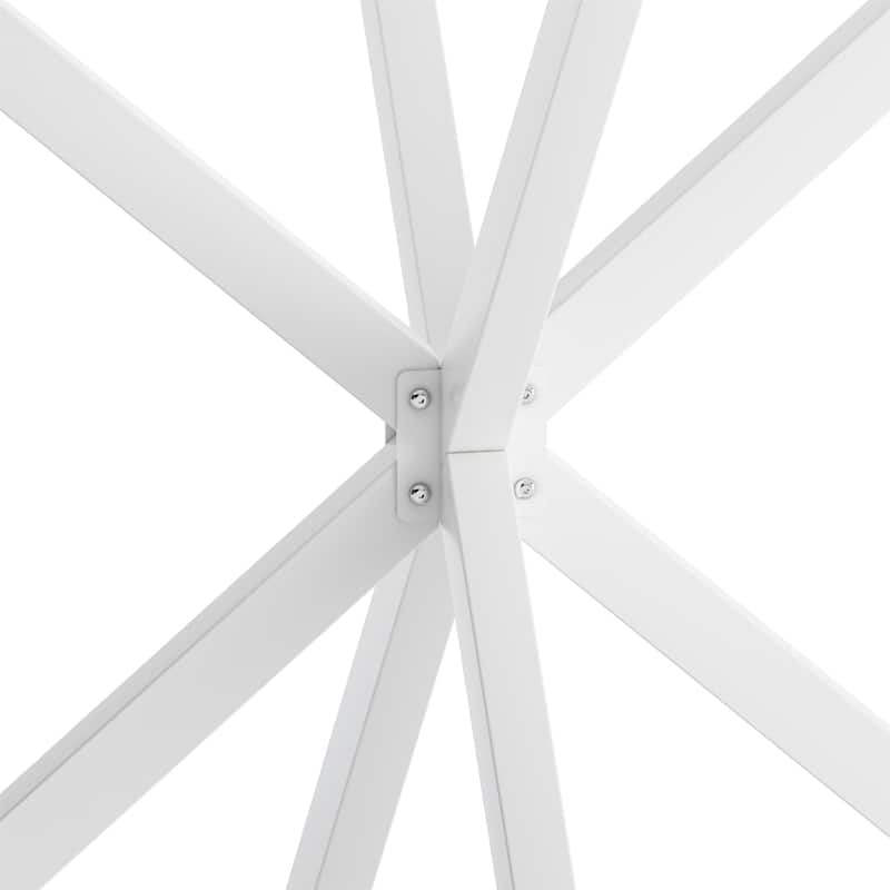 47.24" Modern Round Dining Table with 2 Removable Top and Metal Base