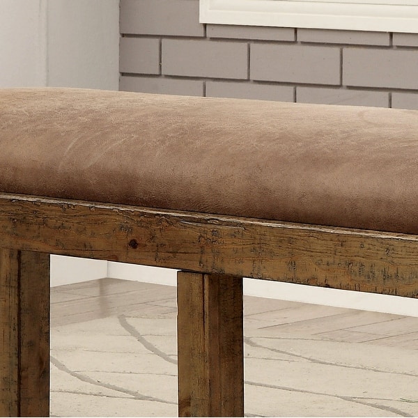 Shop Black Friday Deals On Furniture Of America Sail Traditional Pine Faux Leather Dining Bench Overstock 11149921