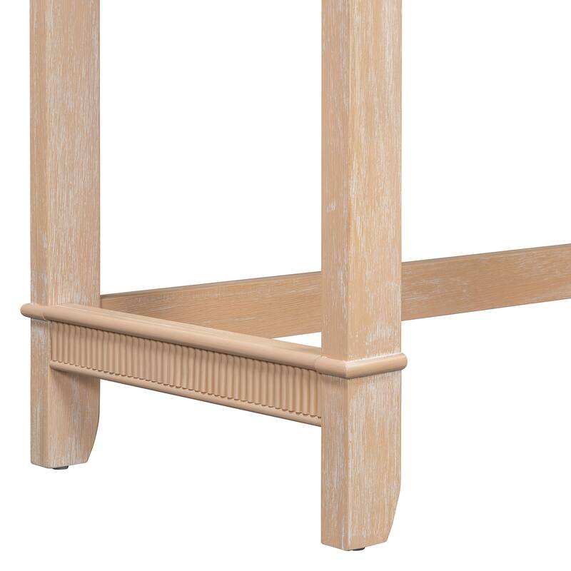 Roomfitters Kitchen Counter Height Bar Table Set, 3 Drawers, Pub Dining Furniture with Power Ports