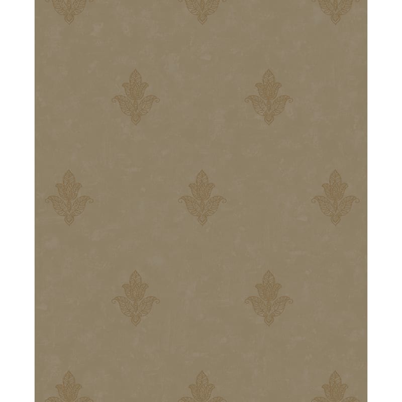 Galerie Wallcoverings Emporium 3D Embossed Mehndi Motif Non-woven Metallic Wallpaper Roll - 33 feet x 21 inches - Bronze