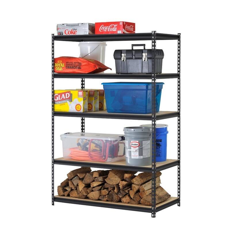 5 Tier Heavy Duty Storage Shelf Garage Shelving Unit Bookcase 2 Colors - 110x45x180cmblack