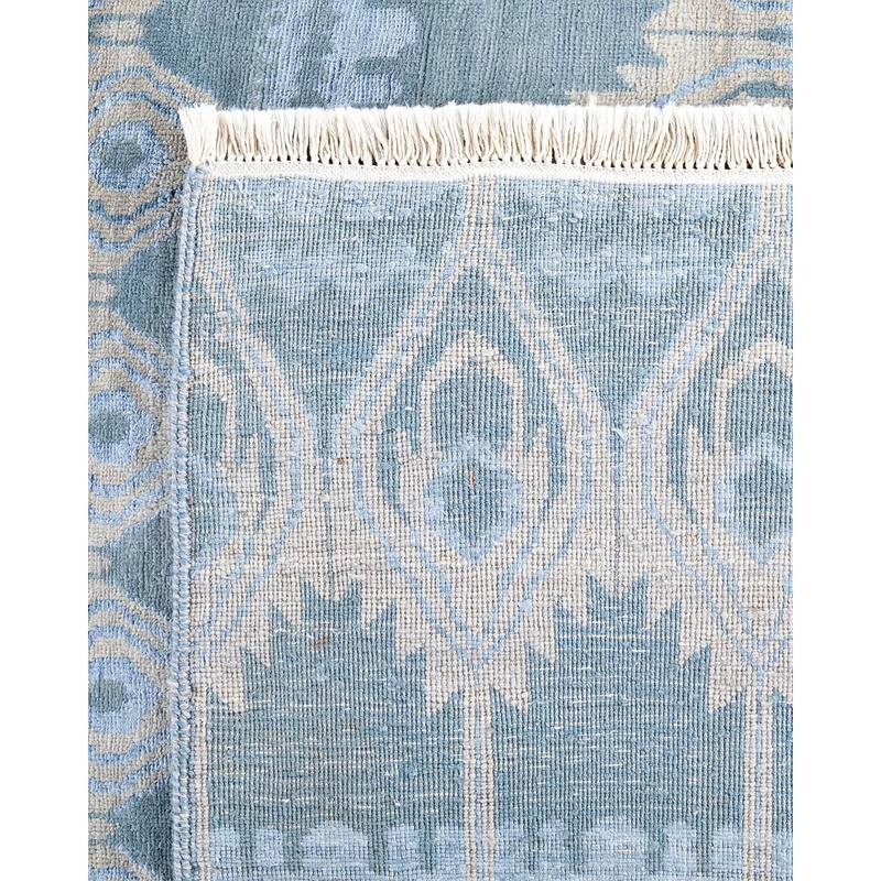 Ikat One-of-a-Kind Hand-Knotted Area Rug, Gray - 8' 1" x 10' 3"