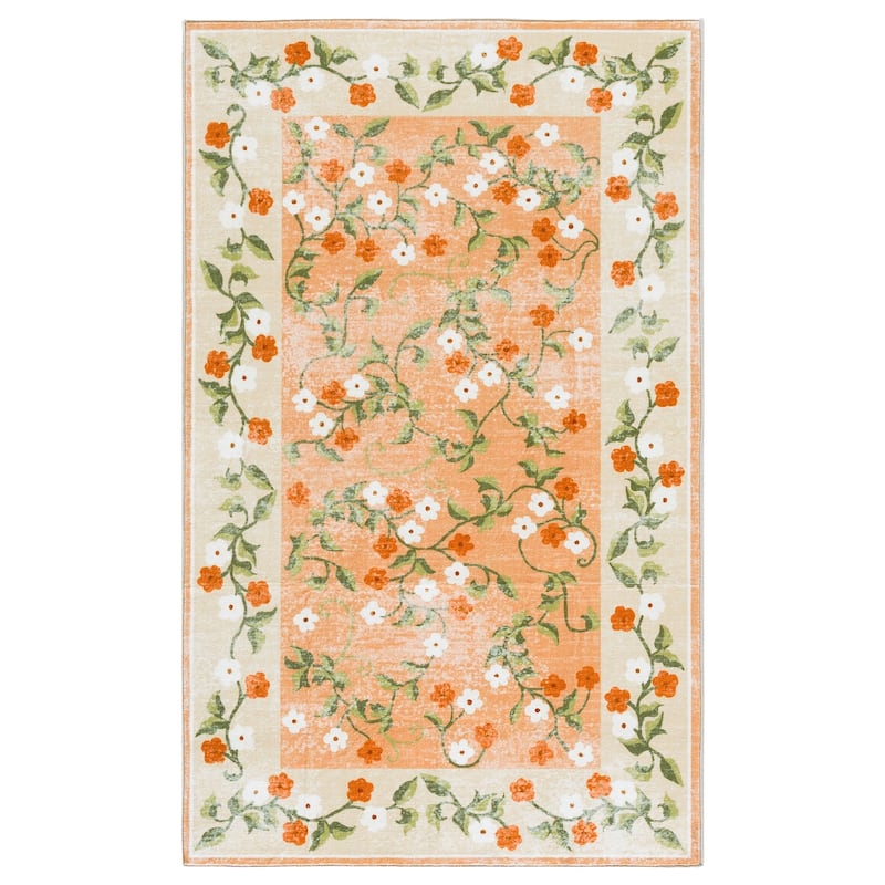 Martha Stewart Veron Machine Washable & Slip Resistant Rug - 3' x 5' - Rust/Gold