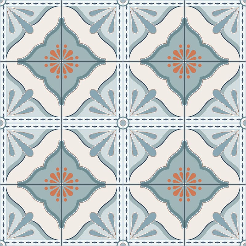 Transform Large Tile Blue Peel & Stick Wallpaper