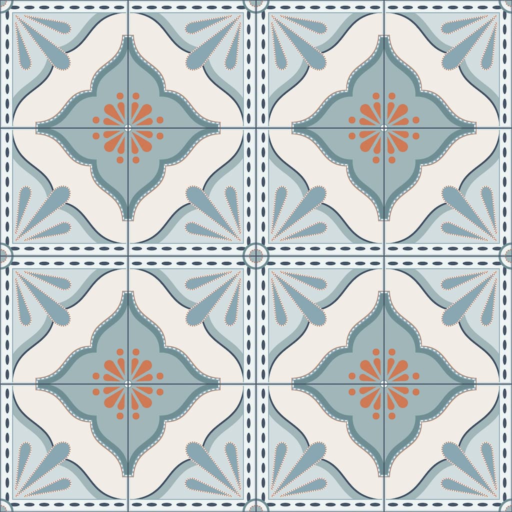 Transform Large Tile Blue Peel & Stick Wallpaper