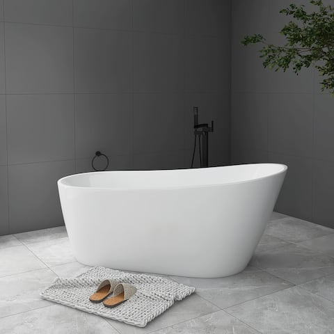 Acrylic Single Slipper Freestanding Soaking Bathtub