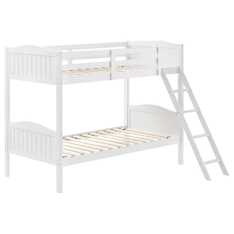 Arlo Transitional Wood Frame Bunk Bed with Ladder