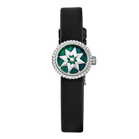 Christian Dior Women's 'La D De Dior Mini' Malachite Dial Satin Strap Swiss Quartz Watch