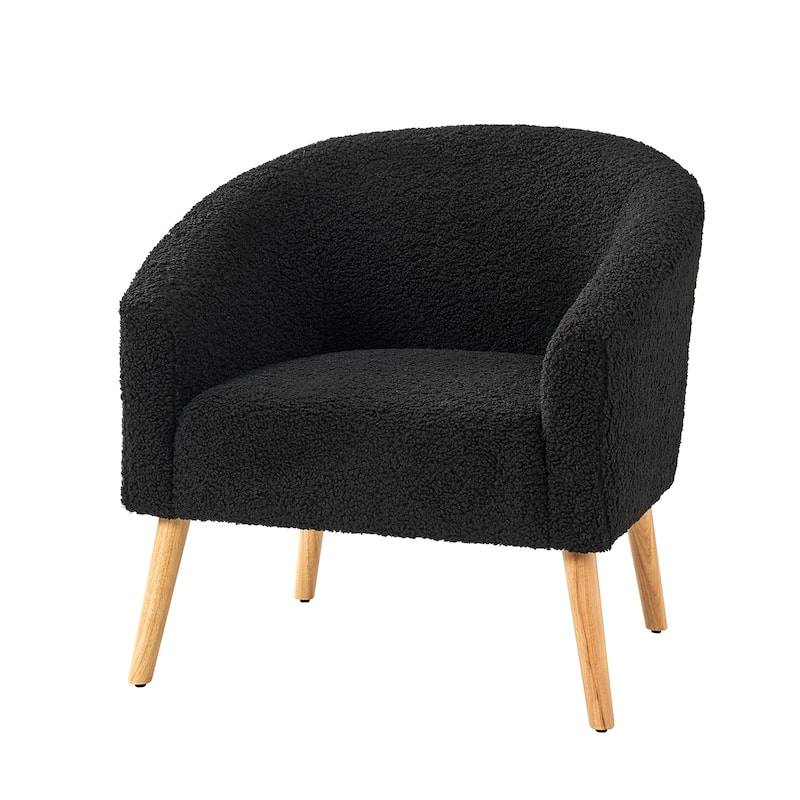 Sheila Modern 31"W Boucle Armchair with Solid Wood Legs by HULALA HOME