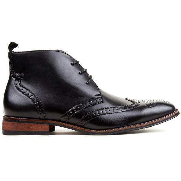 slide 1 of 6, Gino Vitale Men's Wing Tip Brogue Boots