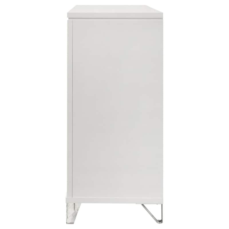 Mory Wide Dresser, 9 Drawers, Embossed Herringbone Pattern, White