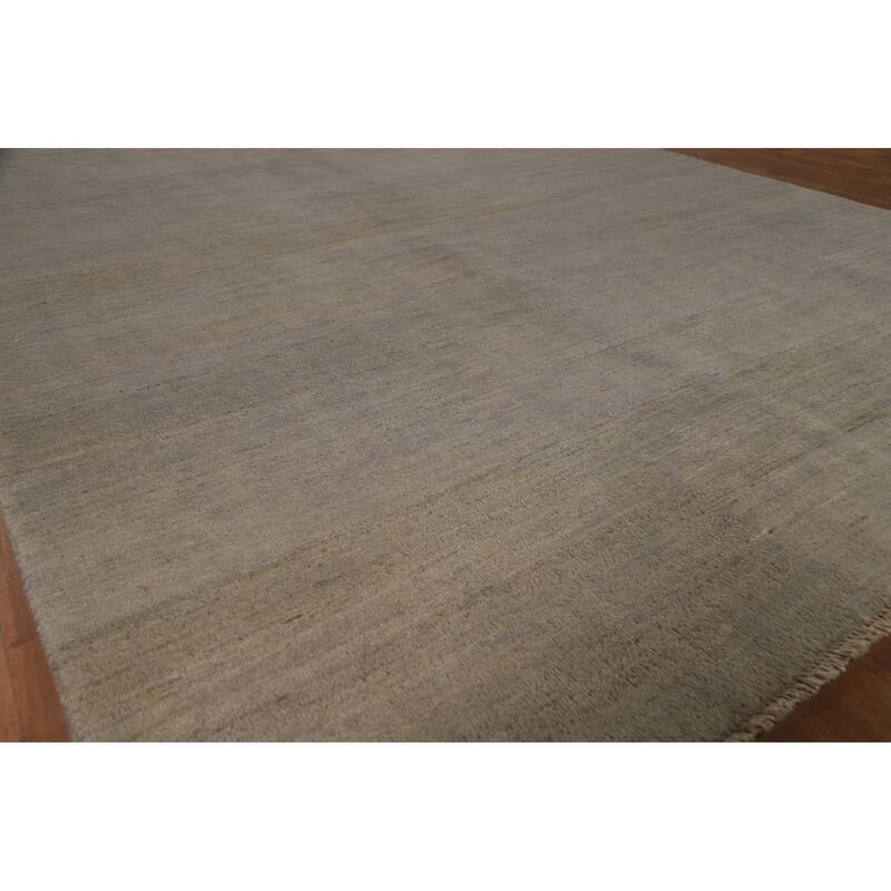 Gabbeh Modern Area Rug Hand-Knotted Stripe Wool Carpet - 6'7"x 9'3"