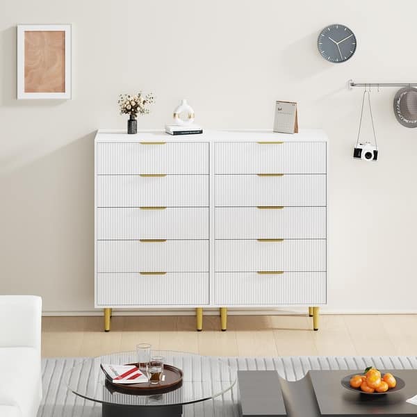 fluted dresser HULALA HOME Verral Wood 6-drawer Dresser, Natural and curved edges Gaomon 8 Drawer Dresser for