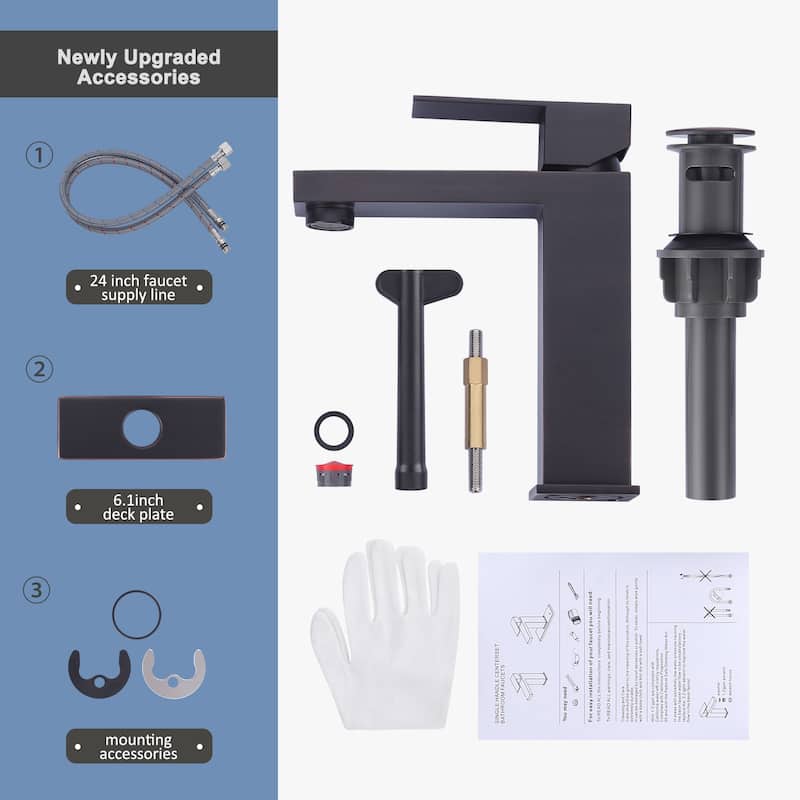 WOWOW 1.2 GPM Single Handle Bathroom Sink Faucet