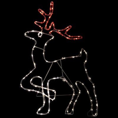24" Lighted Standing Reindeer Silhouette Outdoor Christmas Decoration