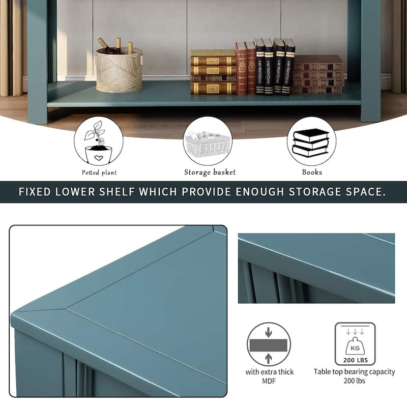 Modern Console Table/Sofa Table with Storage Drawers and Bottom Shelf for Entryway Hallway