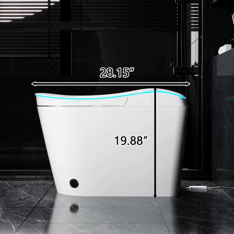 Smart Toilet with Bidet, Heated Seat, Auto Flush, Warm Air Dryer, Night Light, One-Piece Intelligent Toilet 220 lbs Capacit