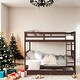 preview thumbnail 1 of 13, Full-Over-Full Bunk Bed with Ladders and Two Storage Drawers,Espresso Espresso