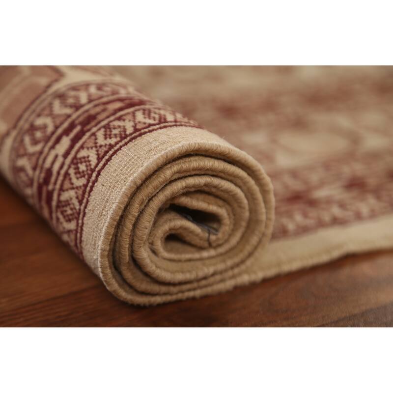 Hand Knotted Oriental 100% Wool Carpet Traditional Animal Pictorial Beige & Ivories Bokhara Area Rug - 6' 3'' X 4' 2''