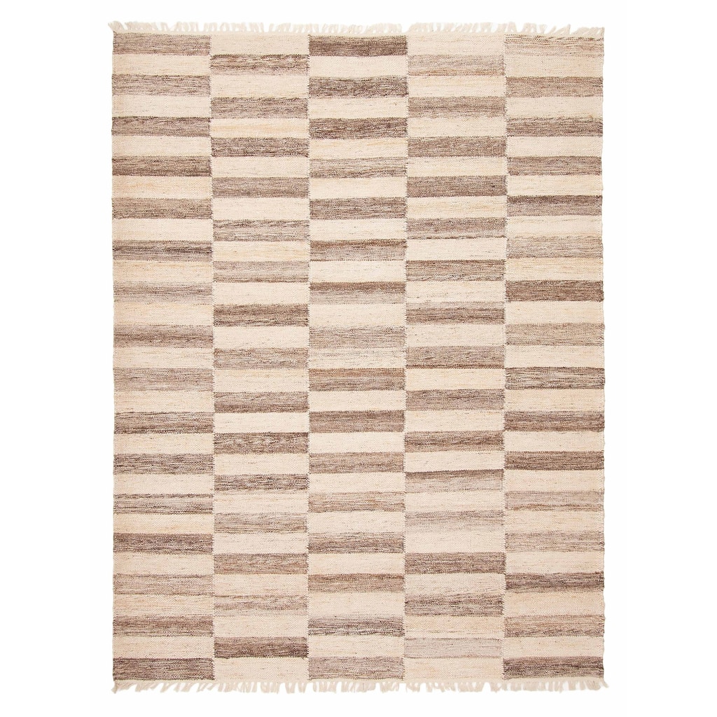 ECARPETGALLERY Flat-Weave Ankara FW Beige Wool Kilim - 5'8 x 7'5