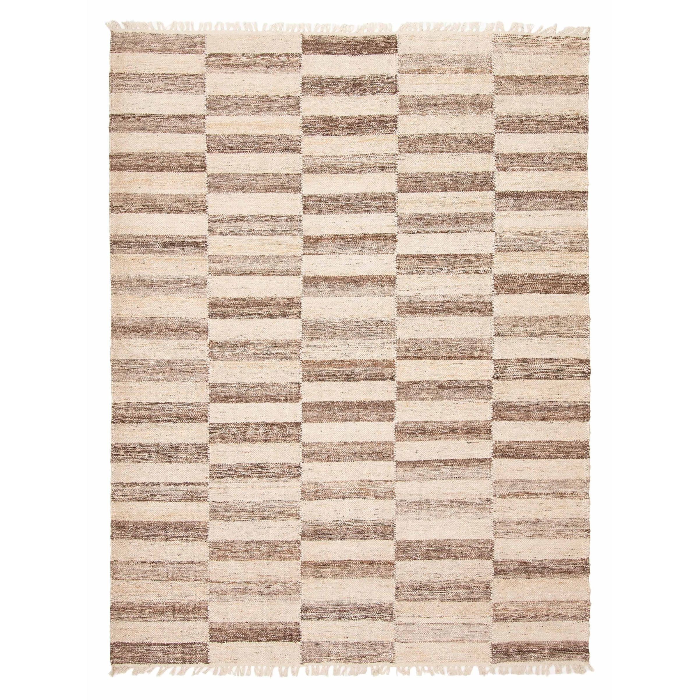 ECARPETGALLERY Flat-Weave Ankara FW Beige Wool Kilim - 5'8 x 7'5