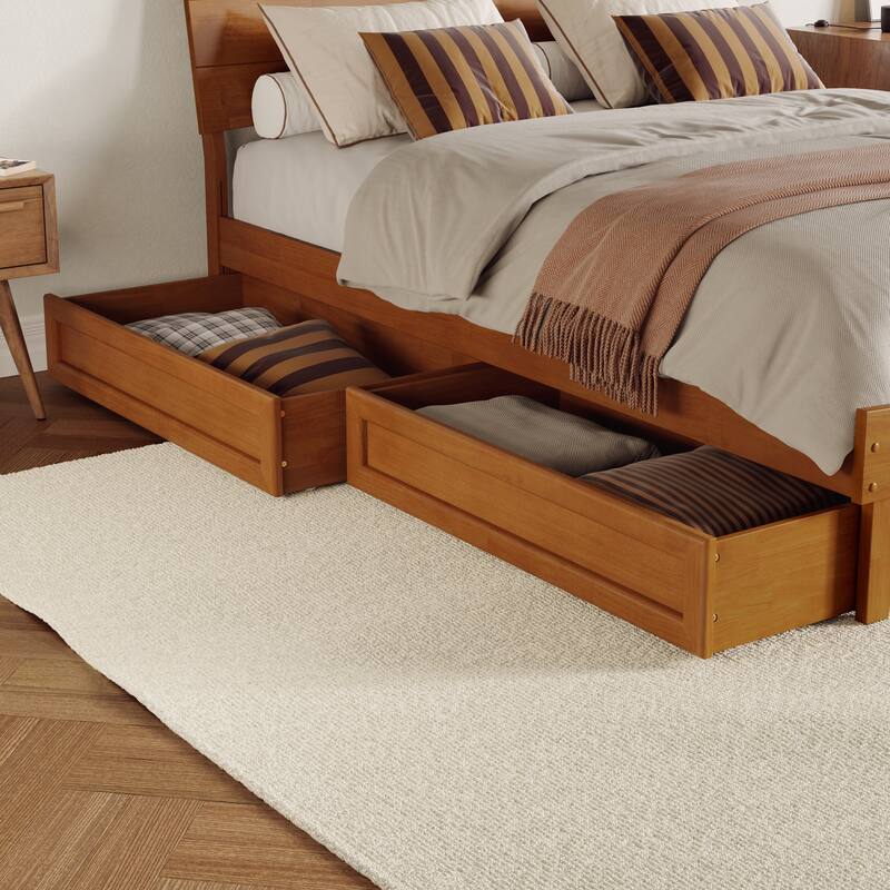 Phoenix Wood Platform Bed with Storage Drawers